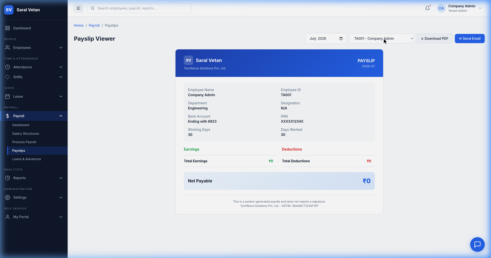 Generated Payslip PDF